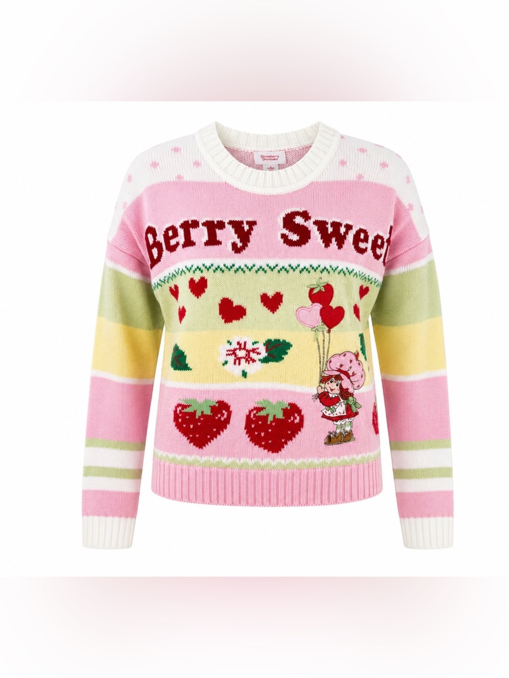 Strawberry Shortcake Berry Sweet Graphic Knit Sweater M NWT